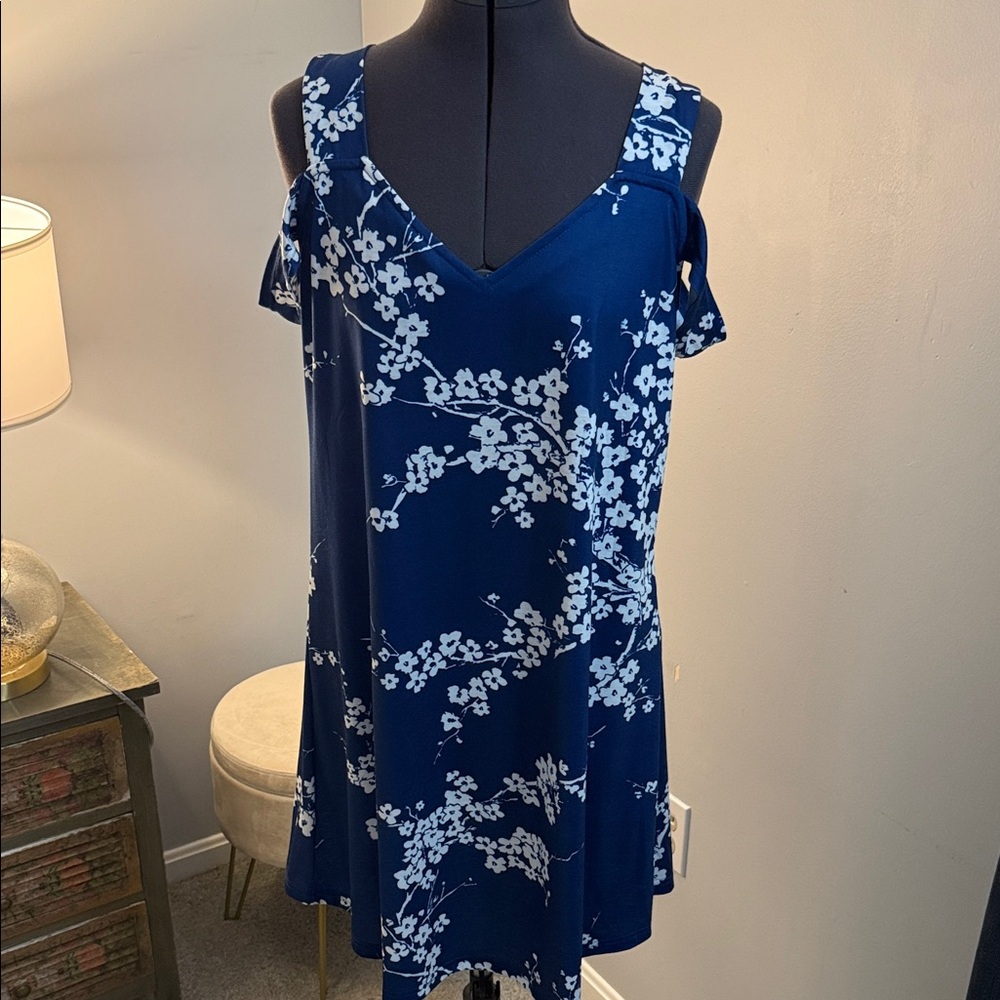 Amazon Women's Navy Floral Midi Dress
